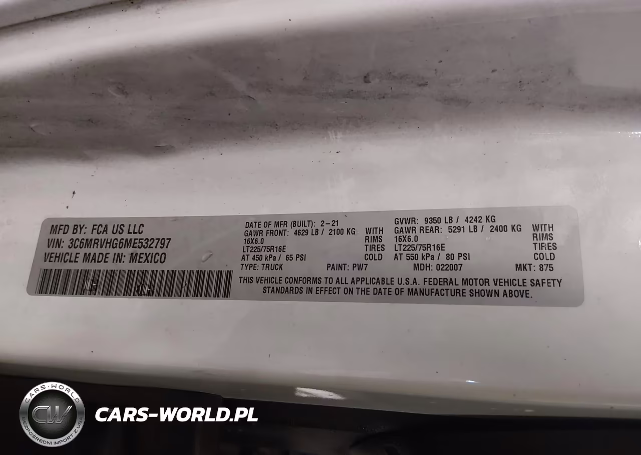 2021 Ram Promaster 3500 High Roof 159 Wb VIN:3C6MRVHG6ME532797 - 9