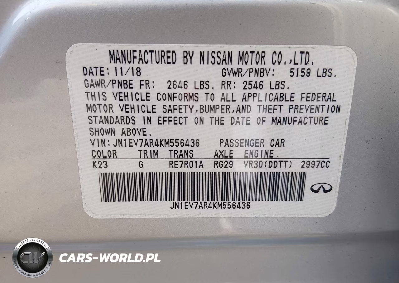 2019 Infiniti Q50 3.0T Luxe VIN:JN1EV7AR4KM556436 - 9