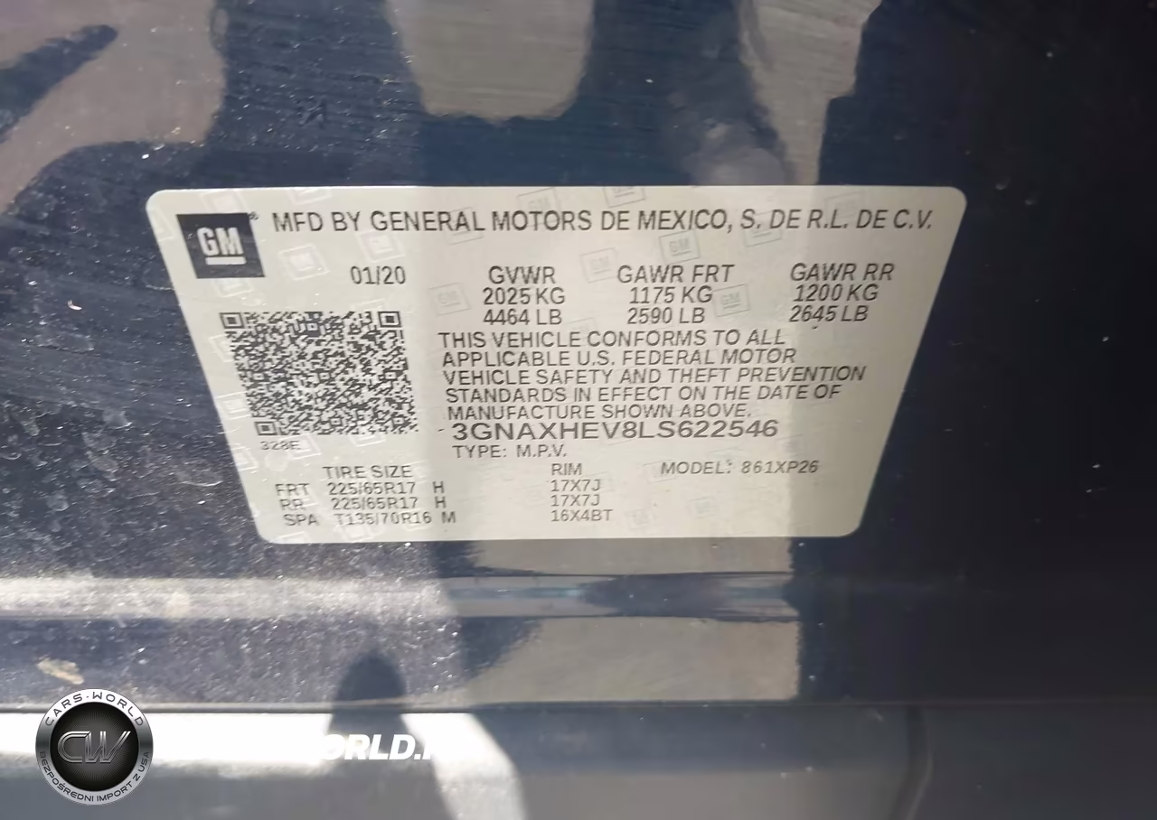 2020 Chevrolet Equinox Fwd Ls VIN:3GNAXHEV8LS622546 - 9