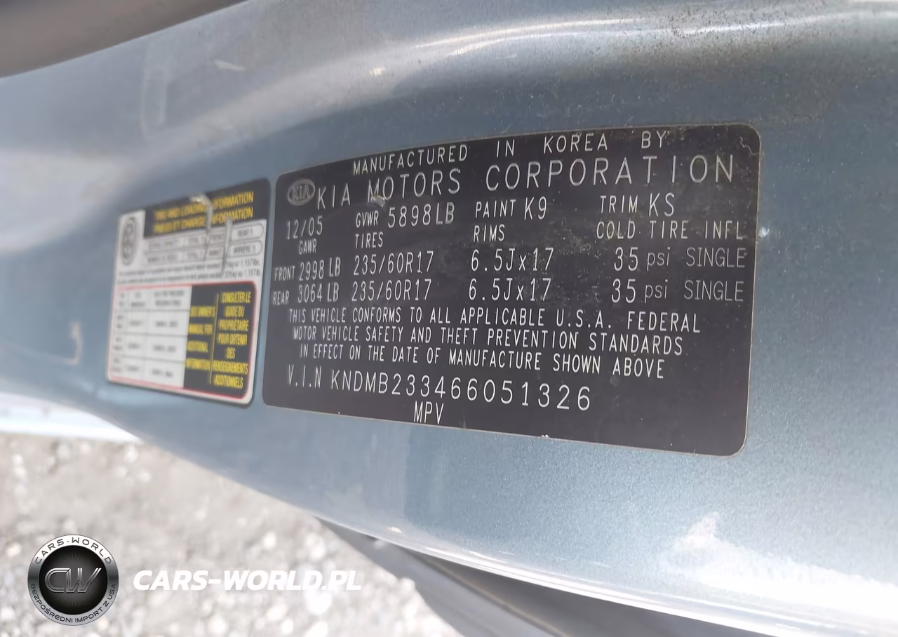 2006 Kia Sedona Ex-Lx VIN:KNDMB233466051326 - 9