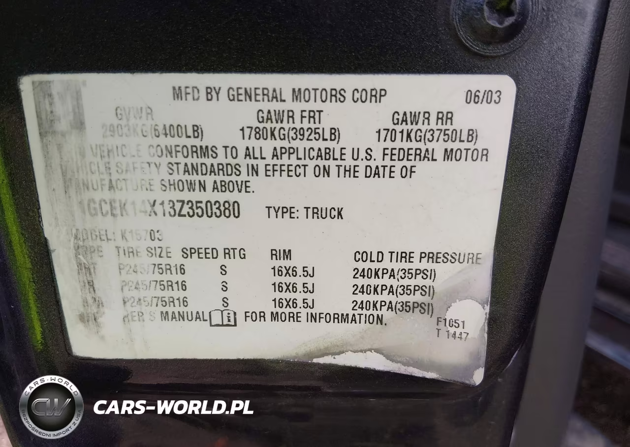 2003 Chevrolet Silverado 1500 VIN:1GCEK14X13Z350380 - 9