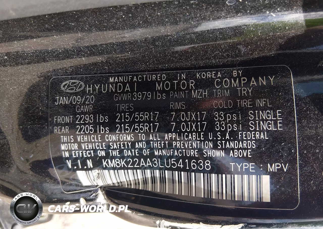 2020 Hyundai Kona Sel VIN:KM8K22AA3LU541638 - 9