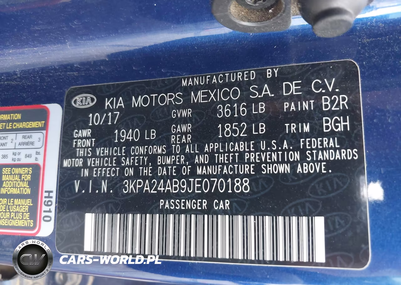 2018 Kia Rio S VIN:3KPA24AB9JE070188 - 9