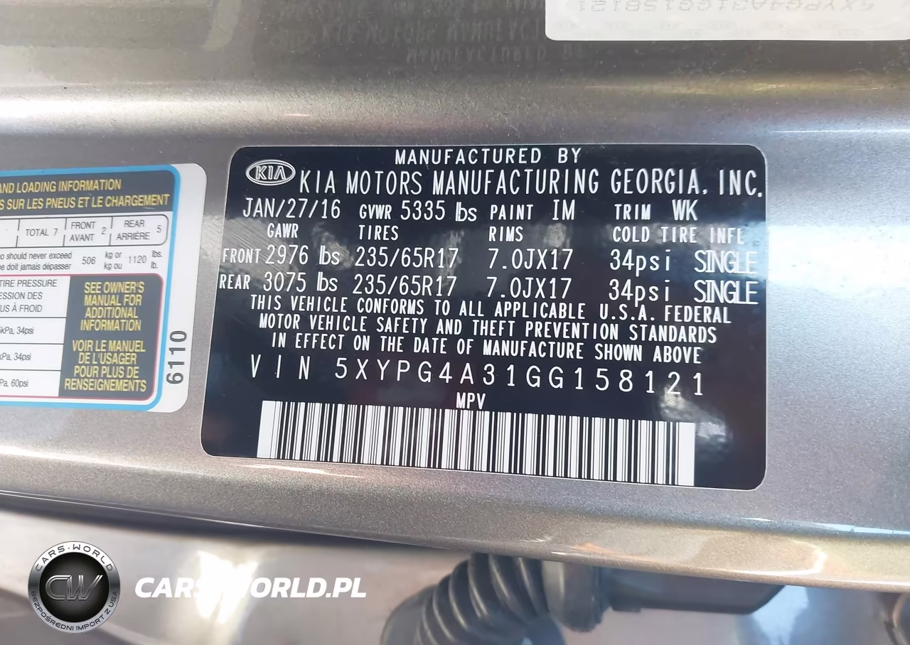 2016 Kia Sorento 2.4L Lx VIN:5XYPG4A31GG158121 - 9