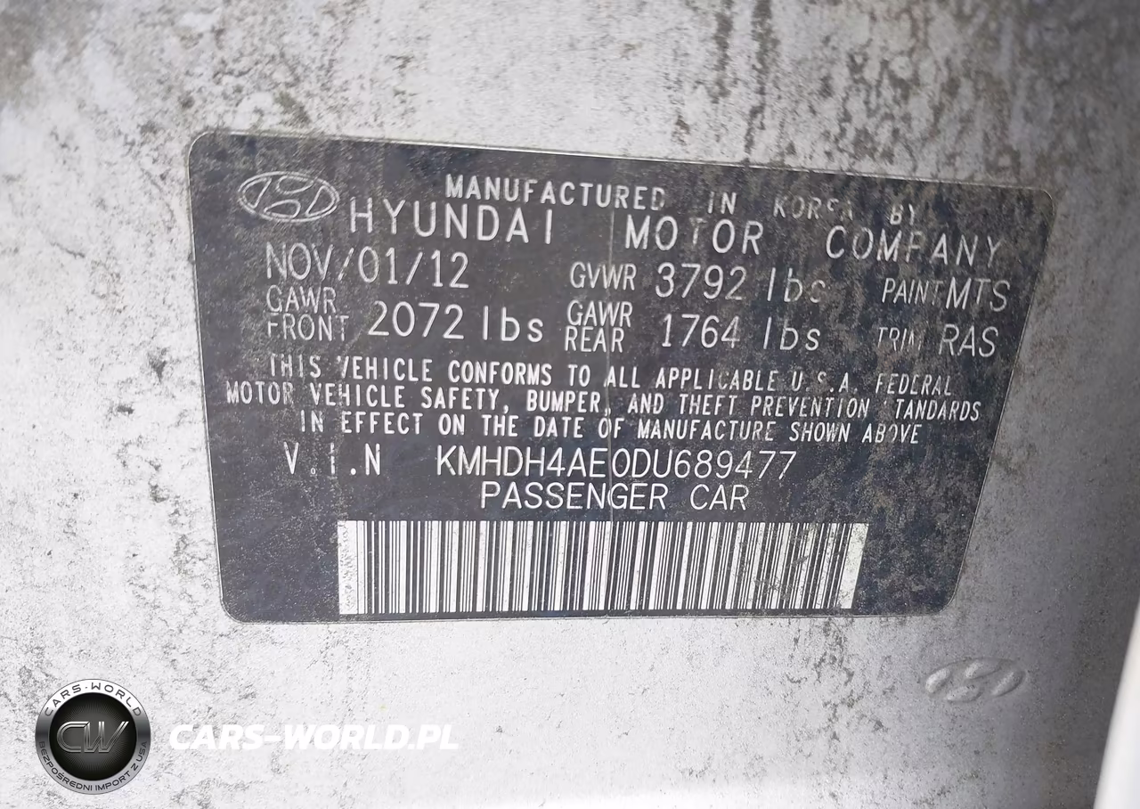 2013 Hyundai Elantra Limited VIN:KMHDH4AE0DU689477 - 9