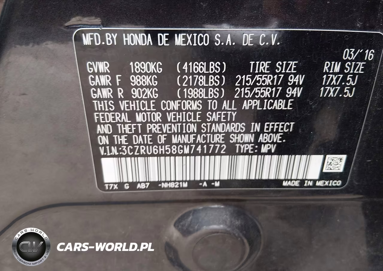 2016 Honda Hr-V Ex VIN:3CZRU6H58GM741772 - 9
