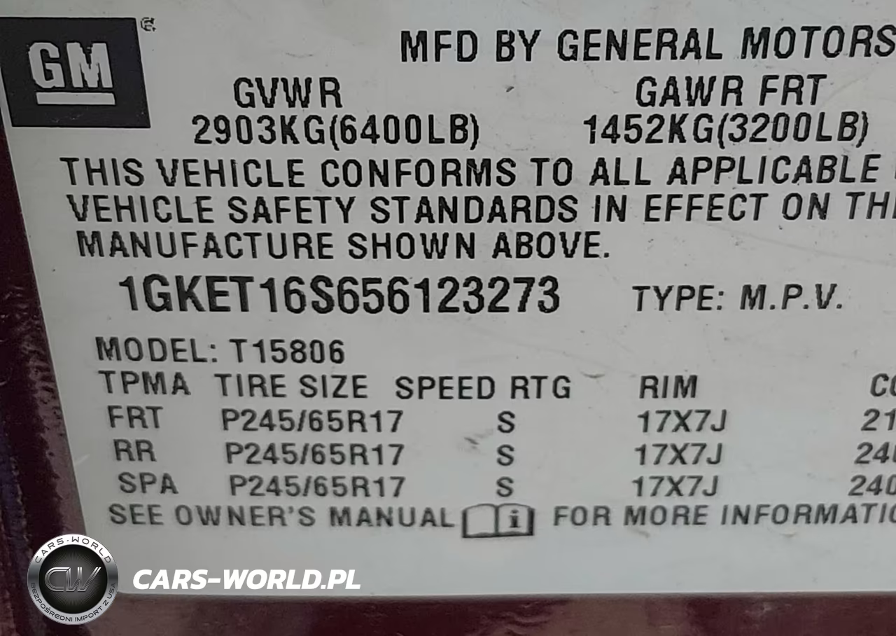 2005 GMC Envoy Xl Slt VIN:1GKET16S656123273 - 9