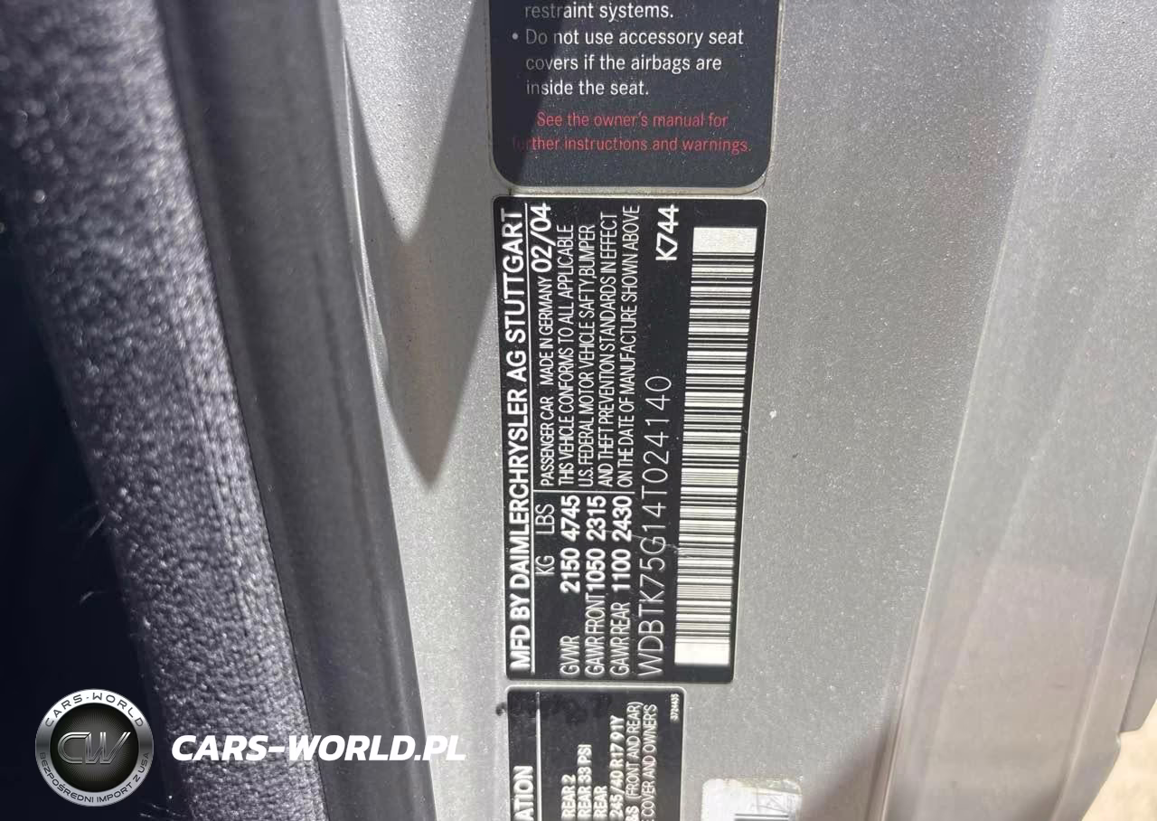 2004 Mercedes-Benz Clk 500 VIN:WDBTK75G14T024140 - 9
