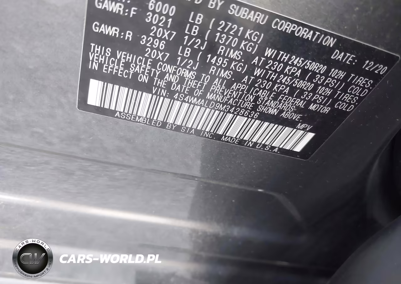 2021 Subaru Ascent Limited VIN:4S4WMALD9M3428636 - 9