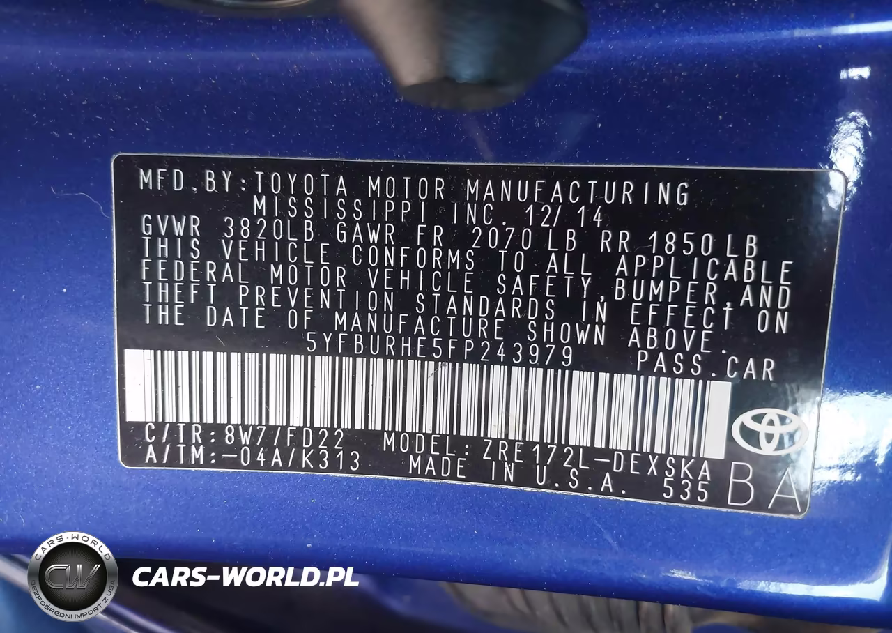 2015 Toyota Corolla S Plus VIN:5YFBURHE5FP243979 - 9