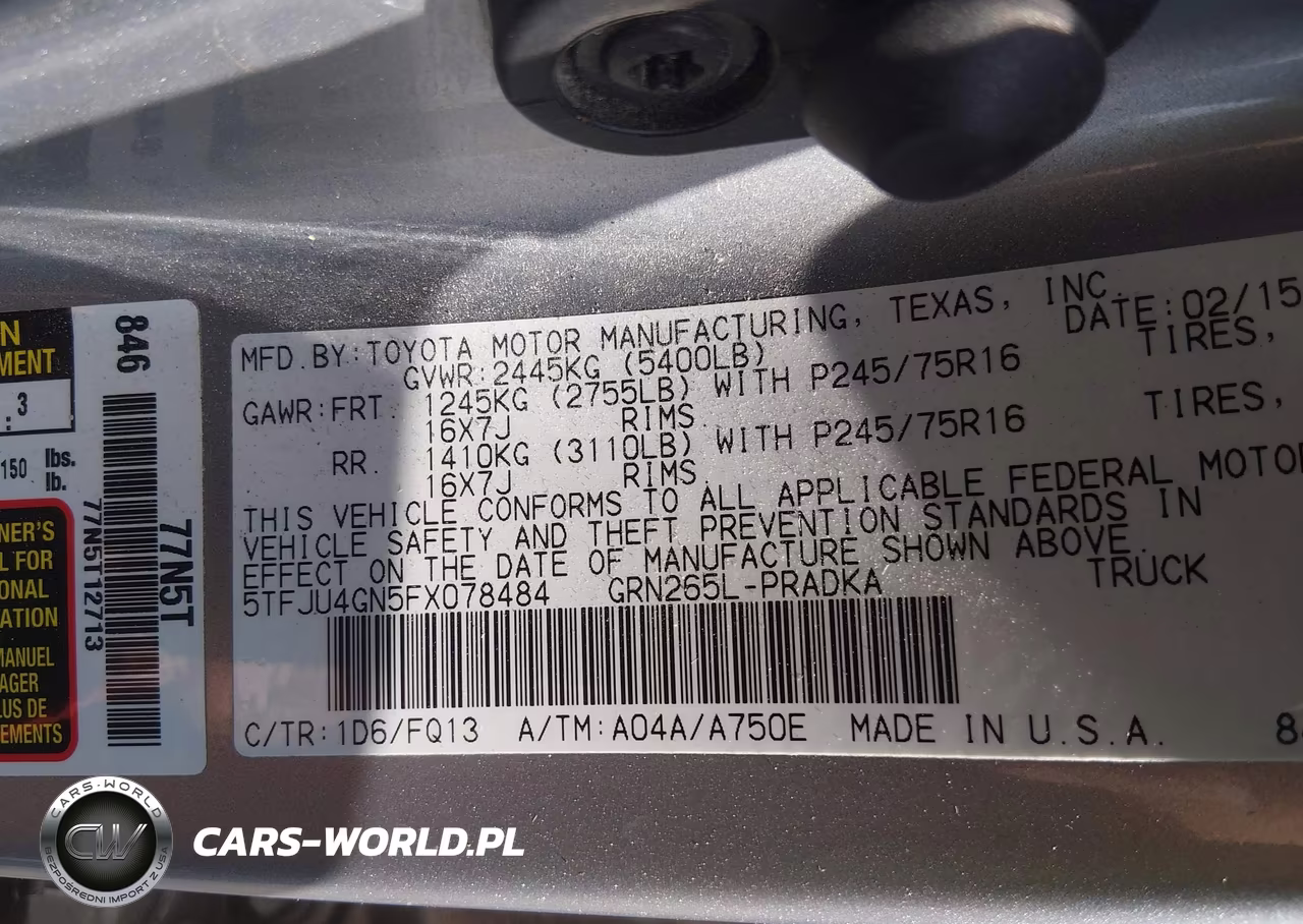 2015 Toyota Tacoma Prerunner V6 VIN:5TFJU4GN5FX078484 - 9