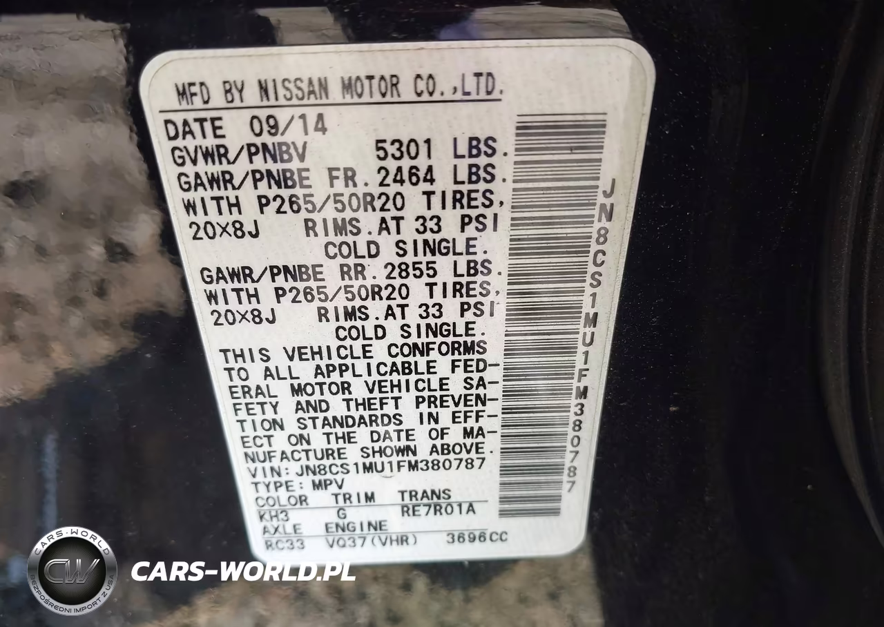2015 Infiniti Qx70 VIN:JN8CS1MU1FM380787 - 9