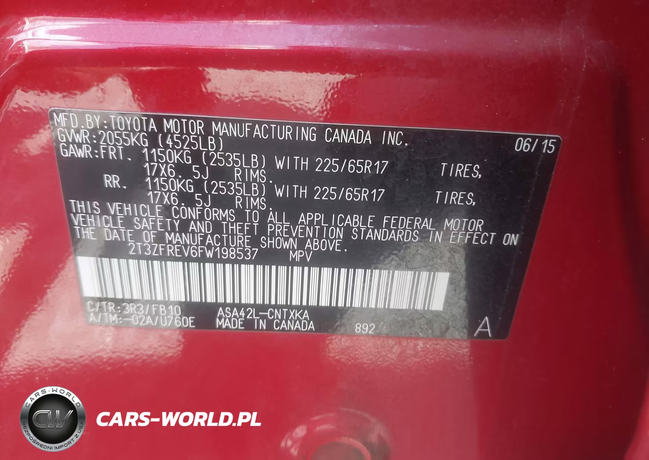 2015 Toyota Rav4 Le VIN:2T3ZFREV6FW198537 - 9