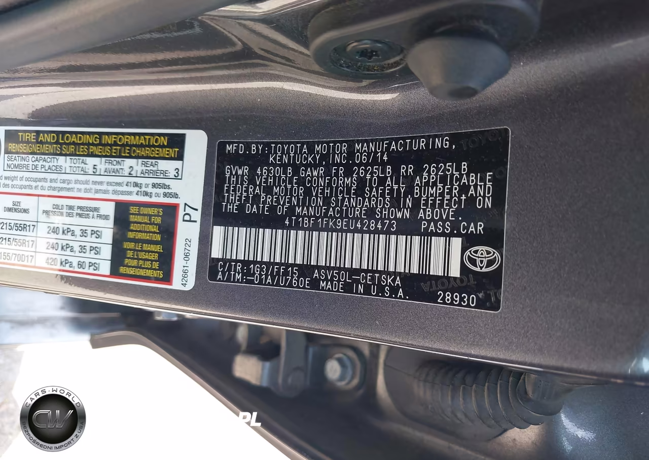 2014 Toyota Camry Se VIN:4T1BF1FK9EU428473 - 9