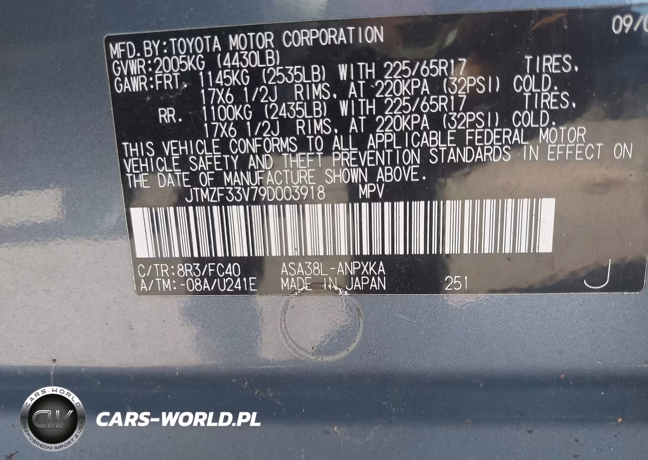 2009 Toyota Rav4 VIN:JTMZF33V79D003918 - 9