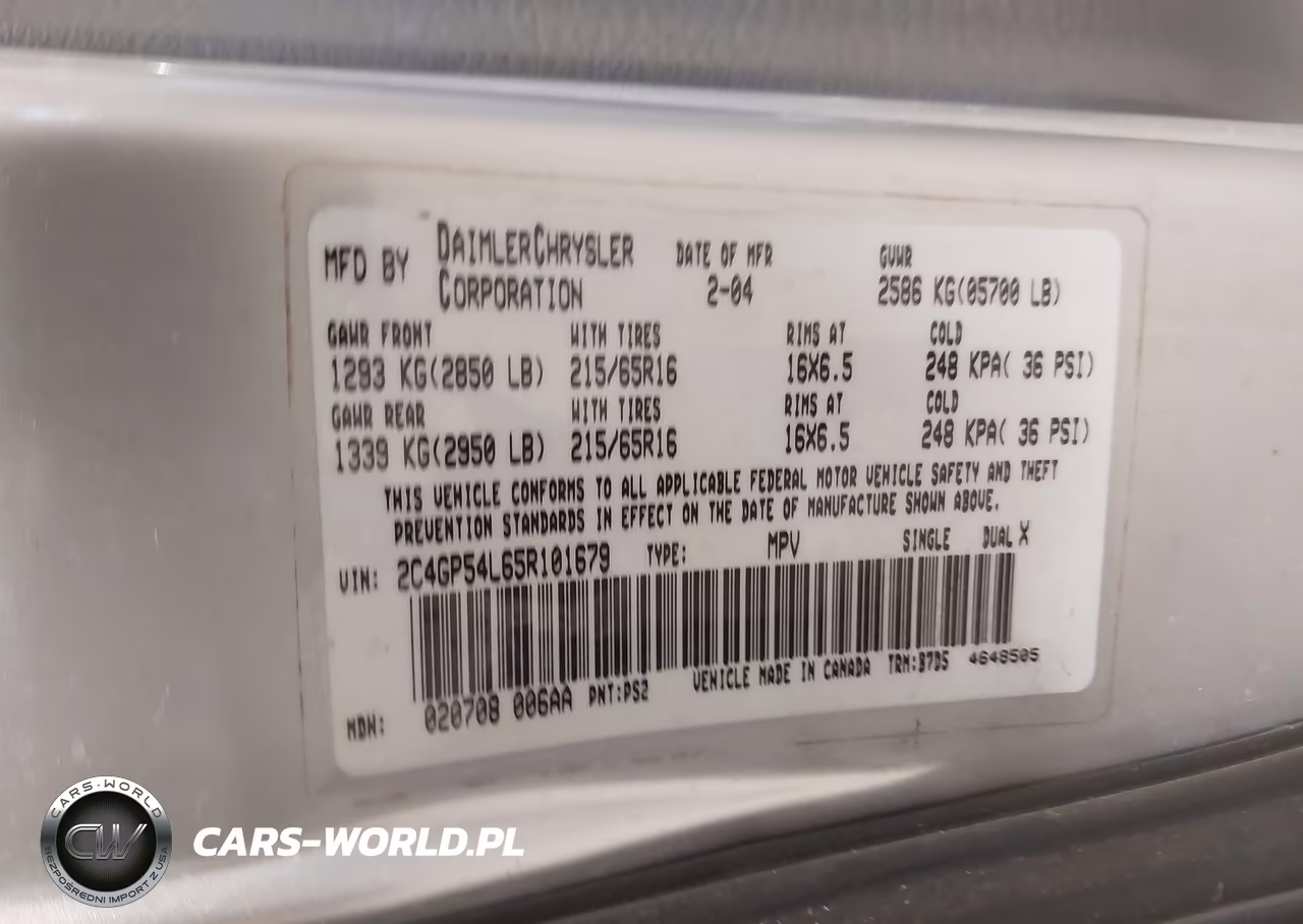2005 Chrysler Town & Country Touring VIN:2C4GP54L65R101679 - 9