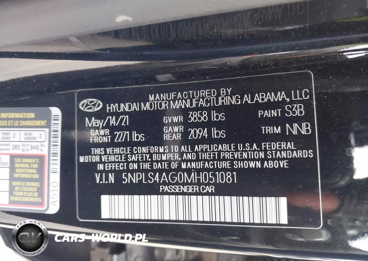 2021 Hyundai Elantra Sel VIN:5NPLS4AG0MH051081 - 9