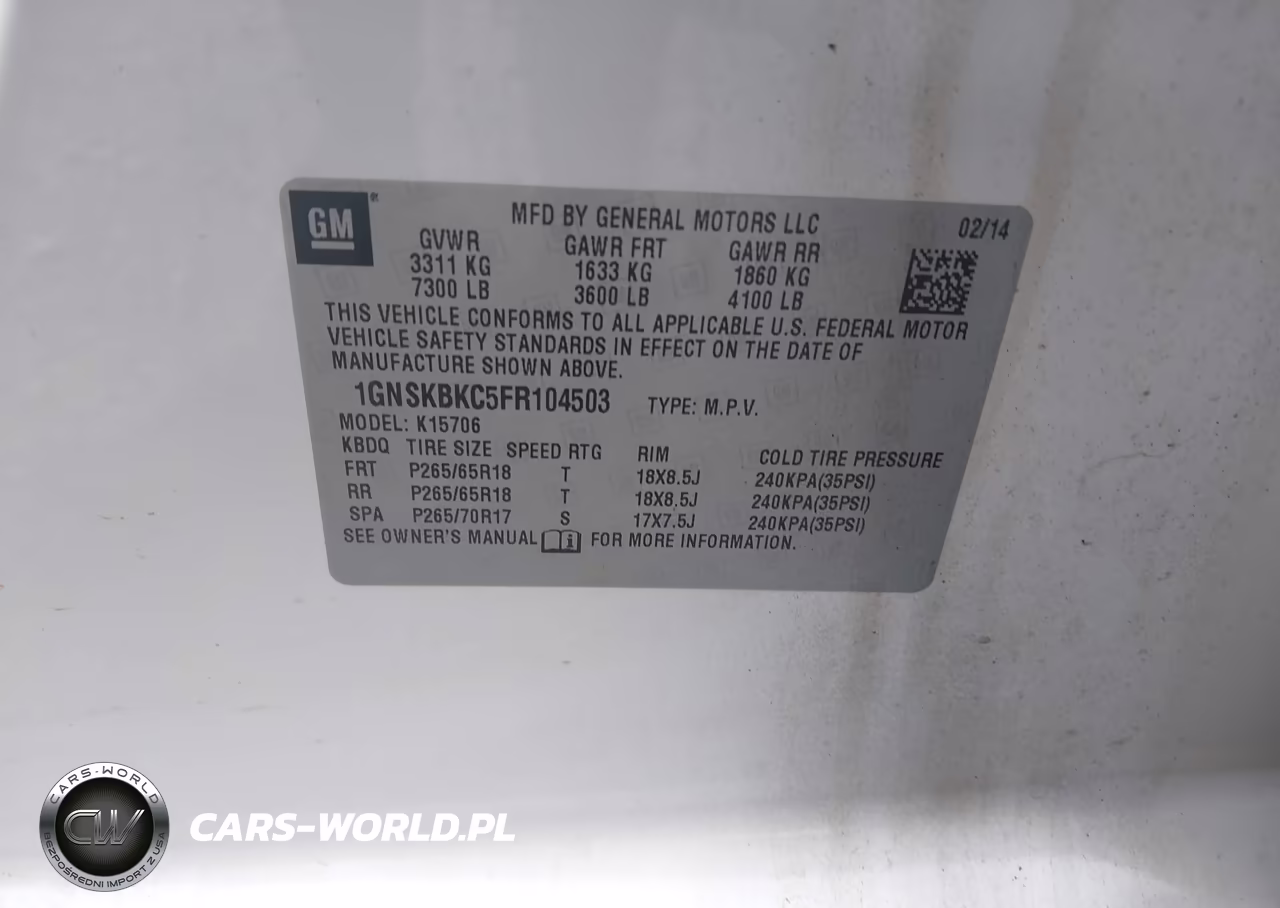 2015 Chevrolet Tahoe Lt VIN:1GNSKBKC5FR104503 - 9