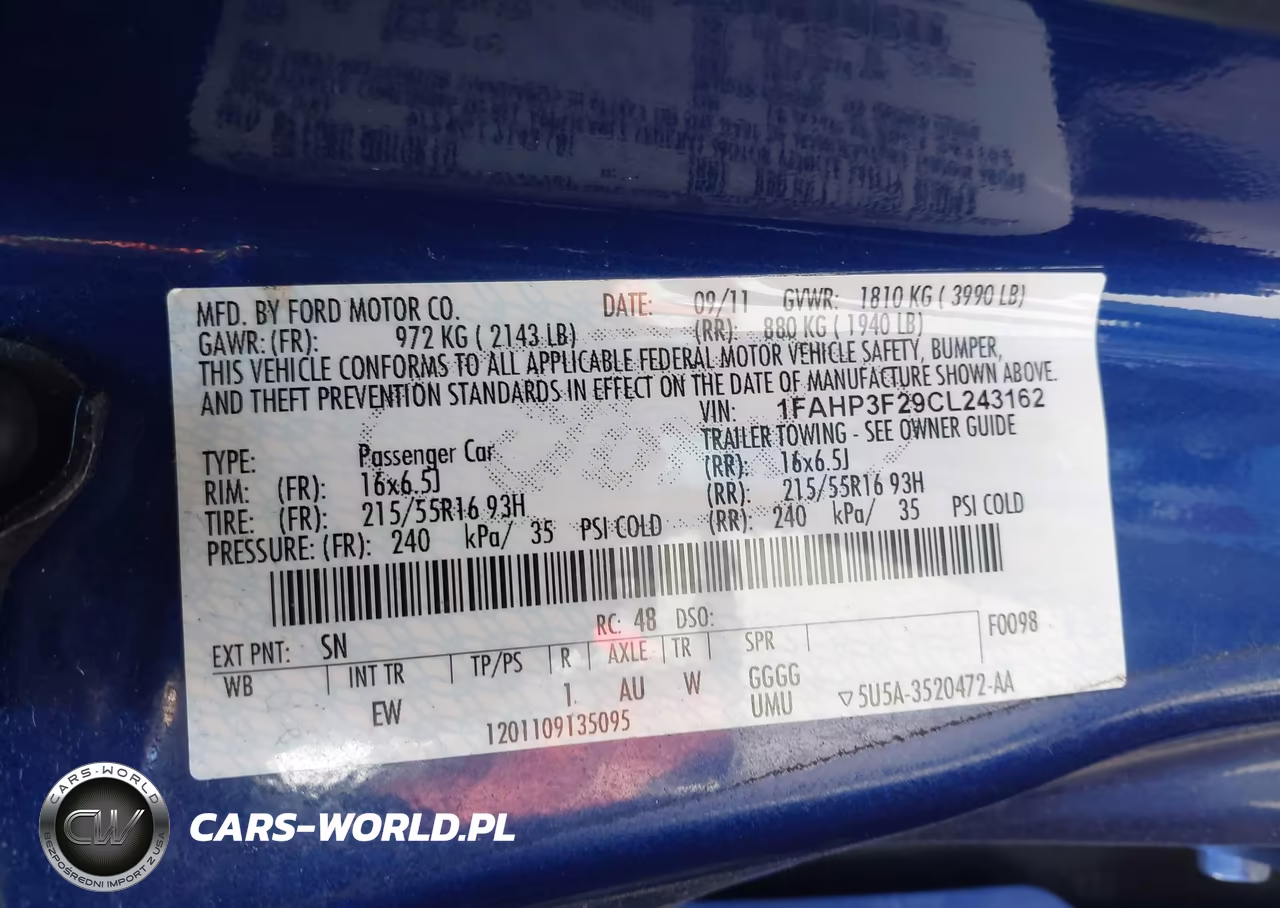 2012 Ford Focus Se VIN:1FAHP3F29CL243162 - 9