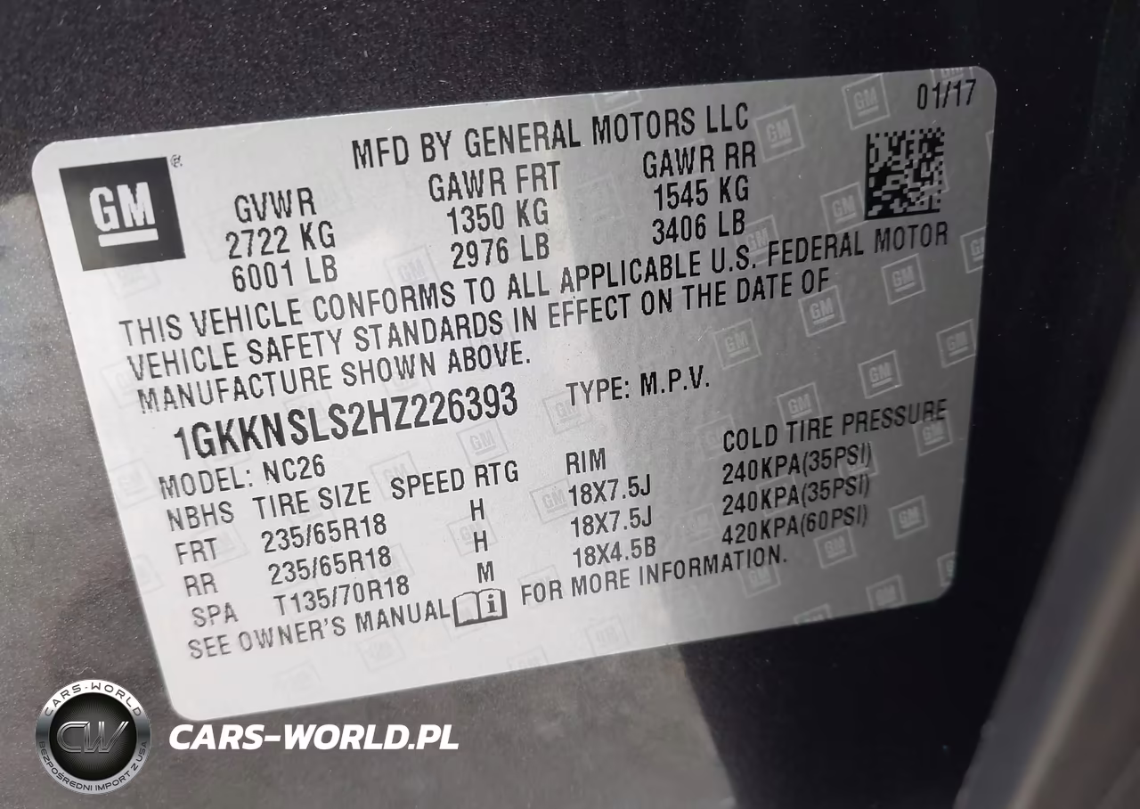 2017 GMC Acadia Sle-2 VIN:1GKKNSLS2HZ226393 - 9
