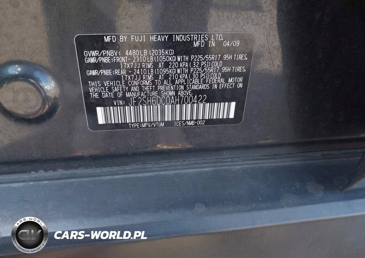 2010 Subaru Forester 2.5X Limited VIN:JF2SH6DC0AH700422 - 9