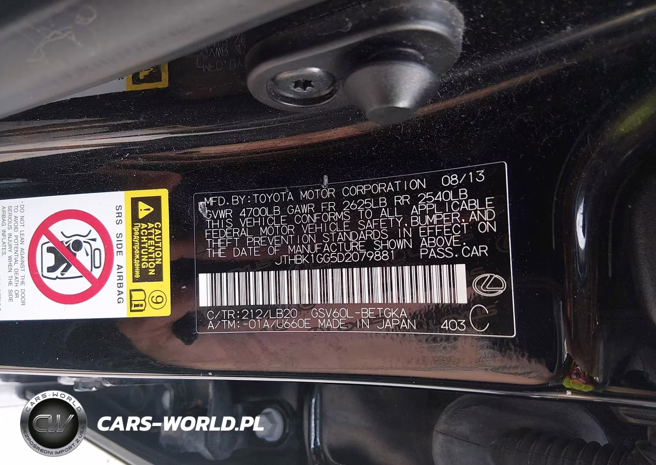 2013 Lexus Es 350 VIN:JTHBK1GG5D2079881 - 9