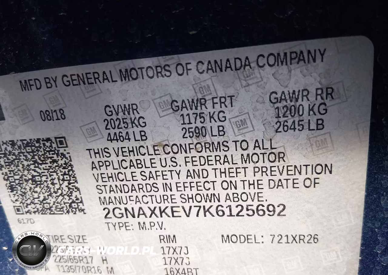 2019 Chevrolet Equinox Lt VIN:2GNAXKEV7K6125692 - 9