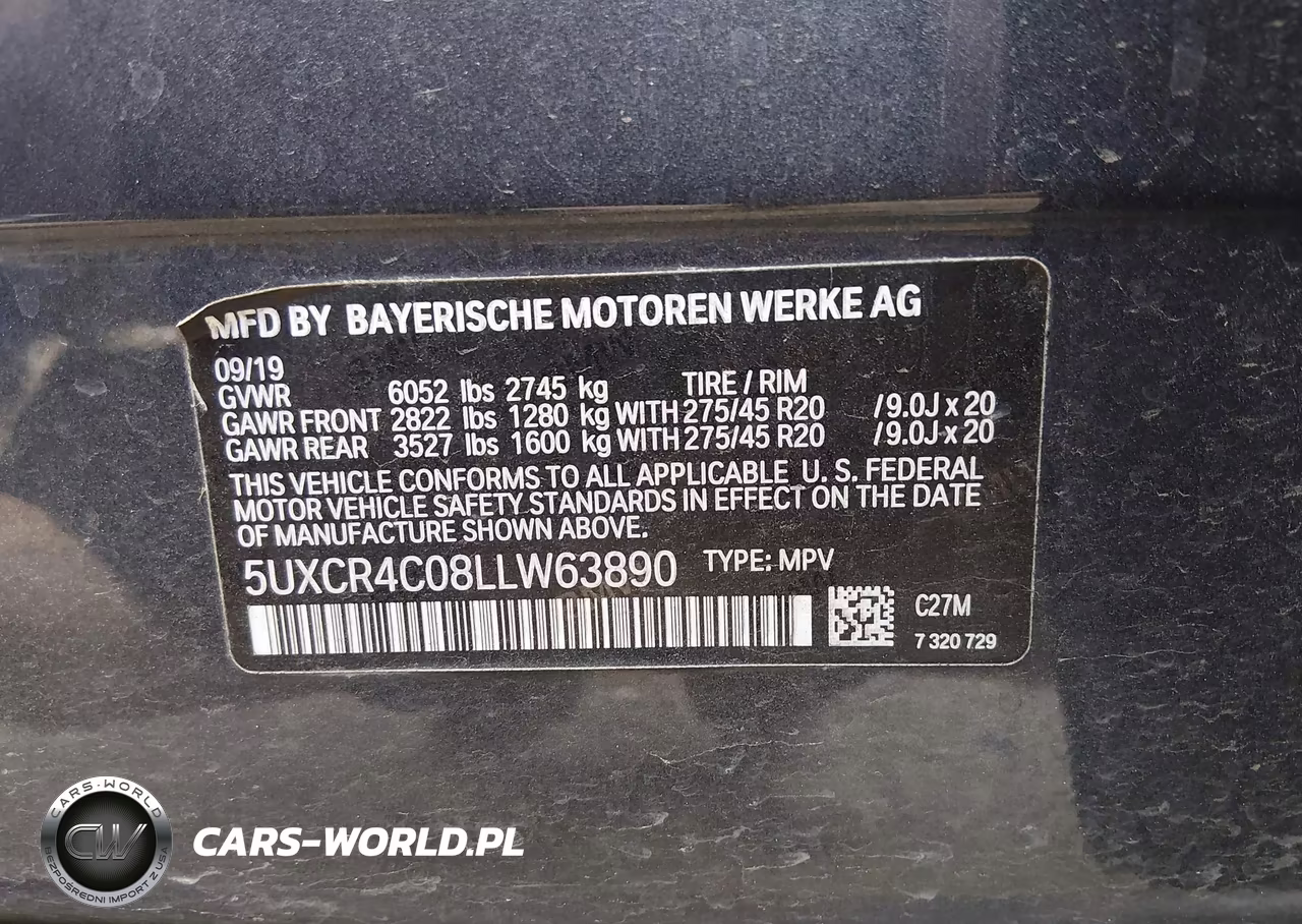 2020 BMW X5 Sdrive40I VIN:5UXCR4C08LLW63890 - 9