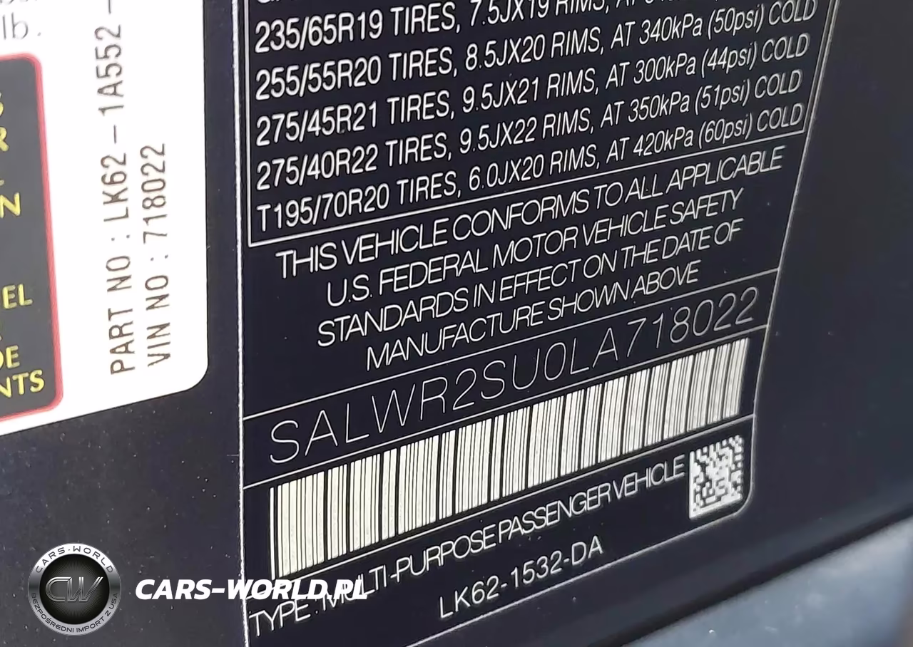 2020 Land Rover Range Rover Sport Hse Mhev VIN:SALWR2SU0LA718022 - 9