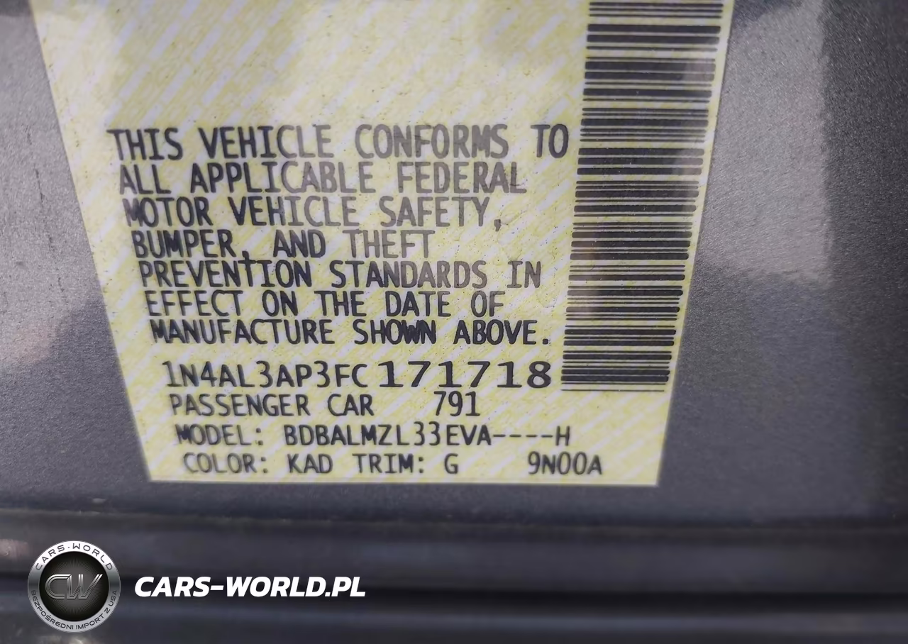 2015 Nissan Altima 2.5 Sv VIN:1N4AL3AP3FC171718 - 9