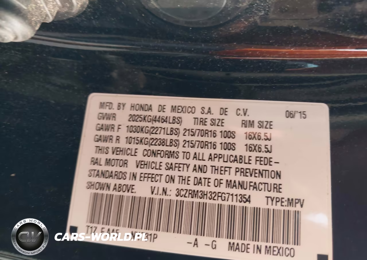 2015 Honda Cr-V Lx VIN:3CZRM3H32FG711354 - 9