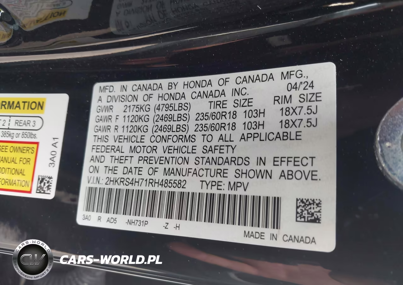 2024 Honda Cr-V Ex-L Awd VIN:2HKRS4H71RH485582 - 9