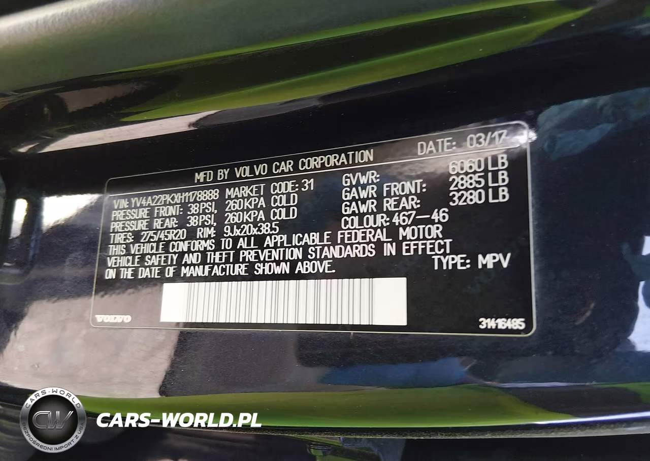 2017 Volvo Xc90 T6 Momentum VIN:YV4A22PKXH1178888 - 9