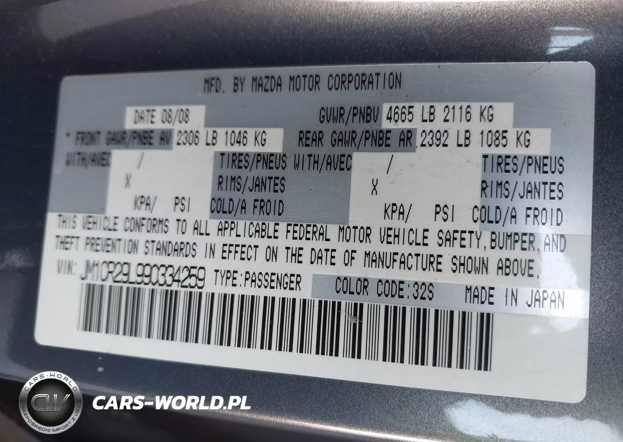 2009 Mazda Mazda5 Grand Touring VIN:JM1CR29L990334259 - 9