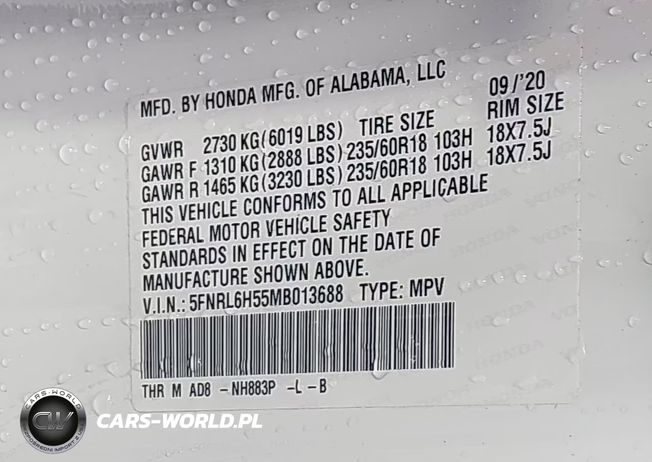 2021 Honda Odyssey Ex VIN:5FNRL6H55MB013688 - 9