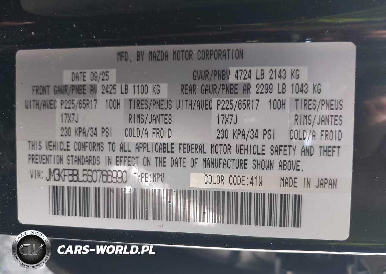 2025 Mazda Cx-5 2.5 S Select VIN:JM3KFBBL5S0766990 - 9