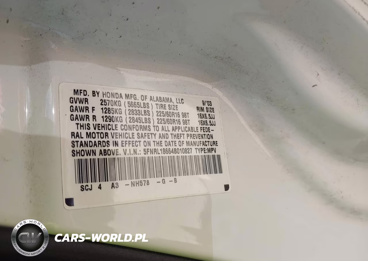 2004 Honda Odyssey Ex VIN:5FNRL18664B010827 - 9