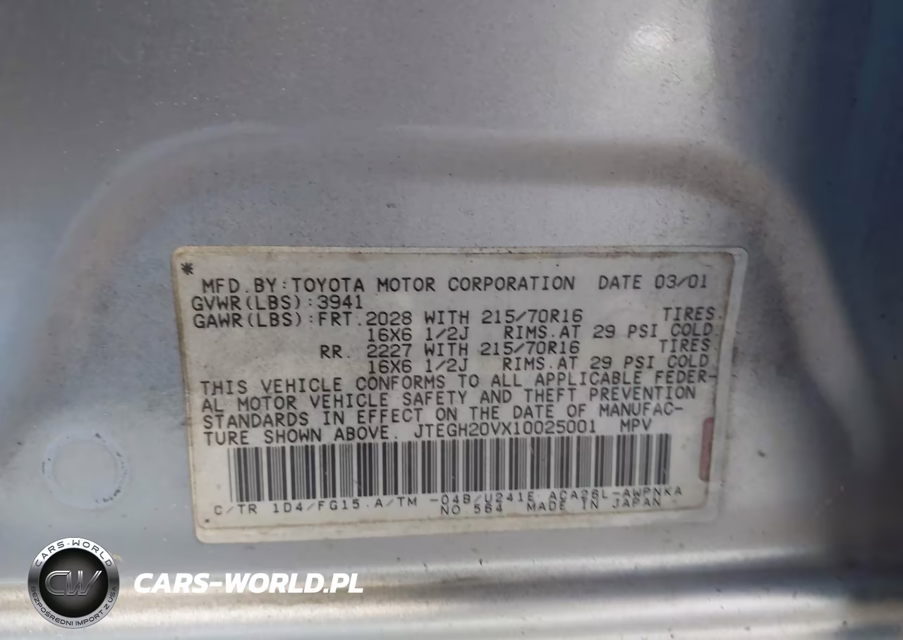 2001 Toyota Rav4 VIN:JTEGH20VX10025001 - 9