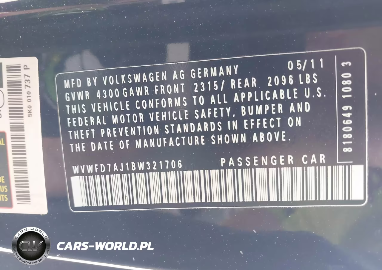 2011 Volkswagen Gti 2-Door VIN:WVWFD7AJ1BW321706 - 9