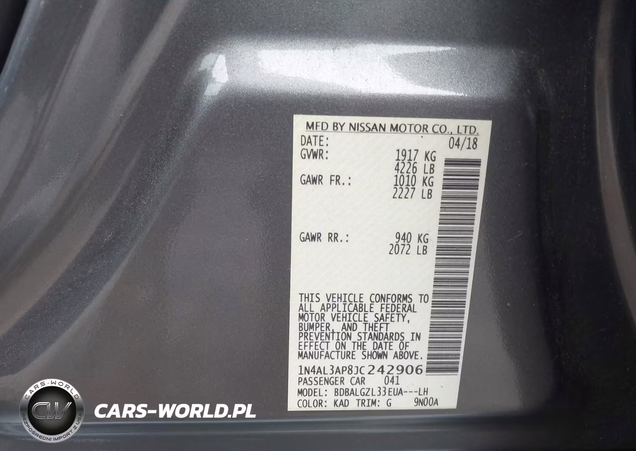 2018 Nissan Altima 2.5 S VIN:1N4AL3AP8JC242906 - 9