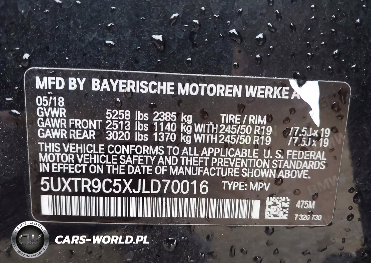 2018 BMW X3 xDrive30I VIN:5UXTR9C5XJLD70016 - 9