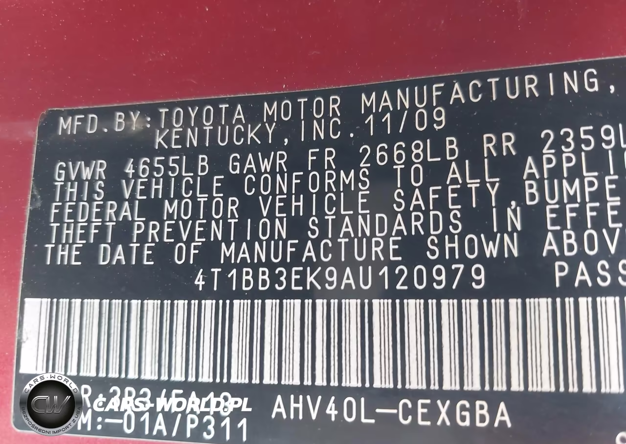 2010 Toyota Camry Hybrid VIN:4T1BB3EK9AU120979 - 9