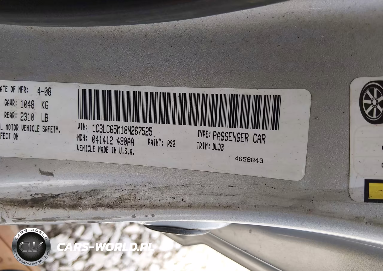 2008 Chrysler Sebring Limited VIN:1C3LC65M18N267525 - 9
