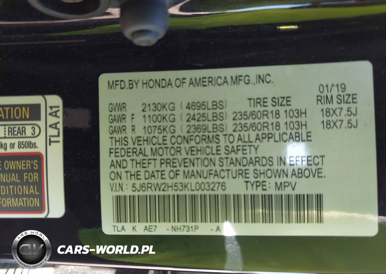 2019 Honda Cr-V Ex VIN:5J6RW2H53KL003276 - 9