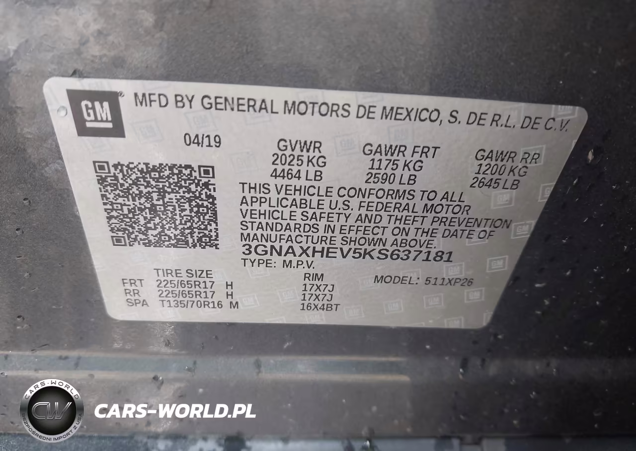 2019 Chevrolet Equinox Ls VIN:3GNAXHEV5KS637181 - 9