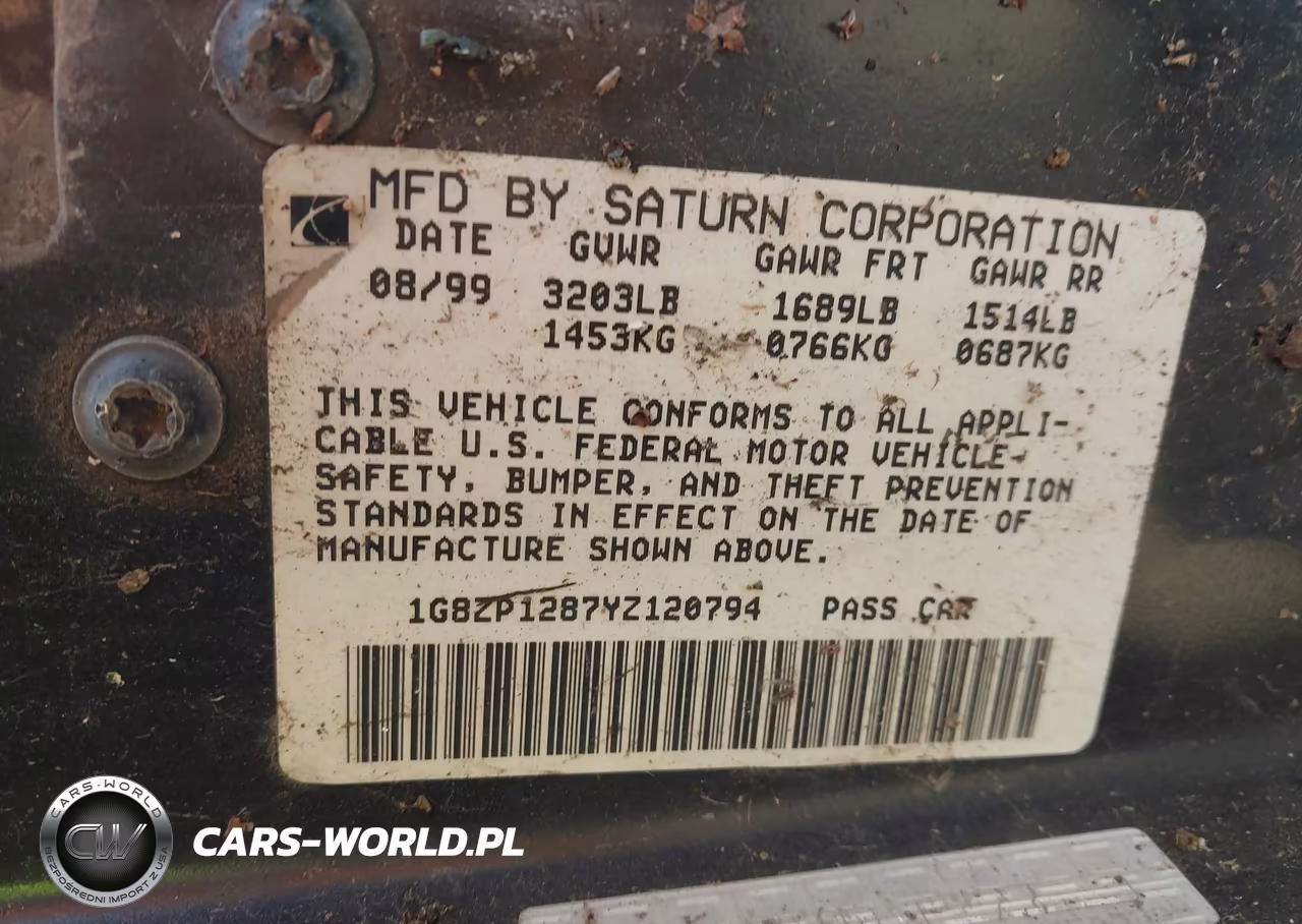 2000 Saturn Sc1 VIN:1G8ZP1287YZ120794 - 9