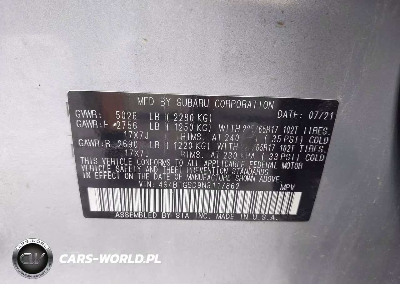 2022 Subaru Outback Wilderness VIN:4S4BTGSD9N3117862 - 9