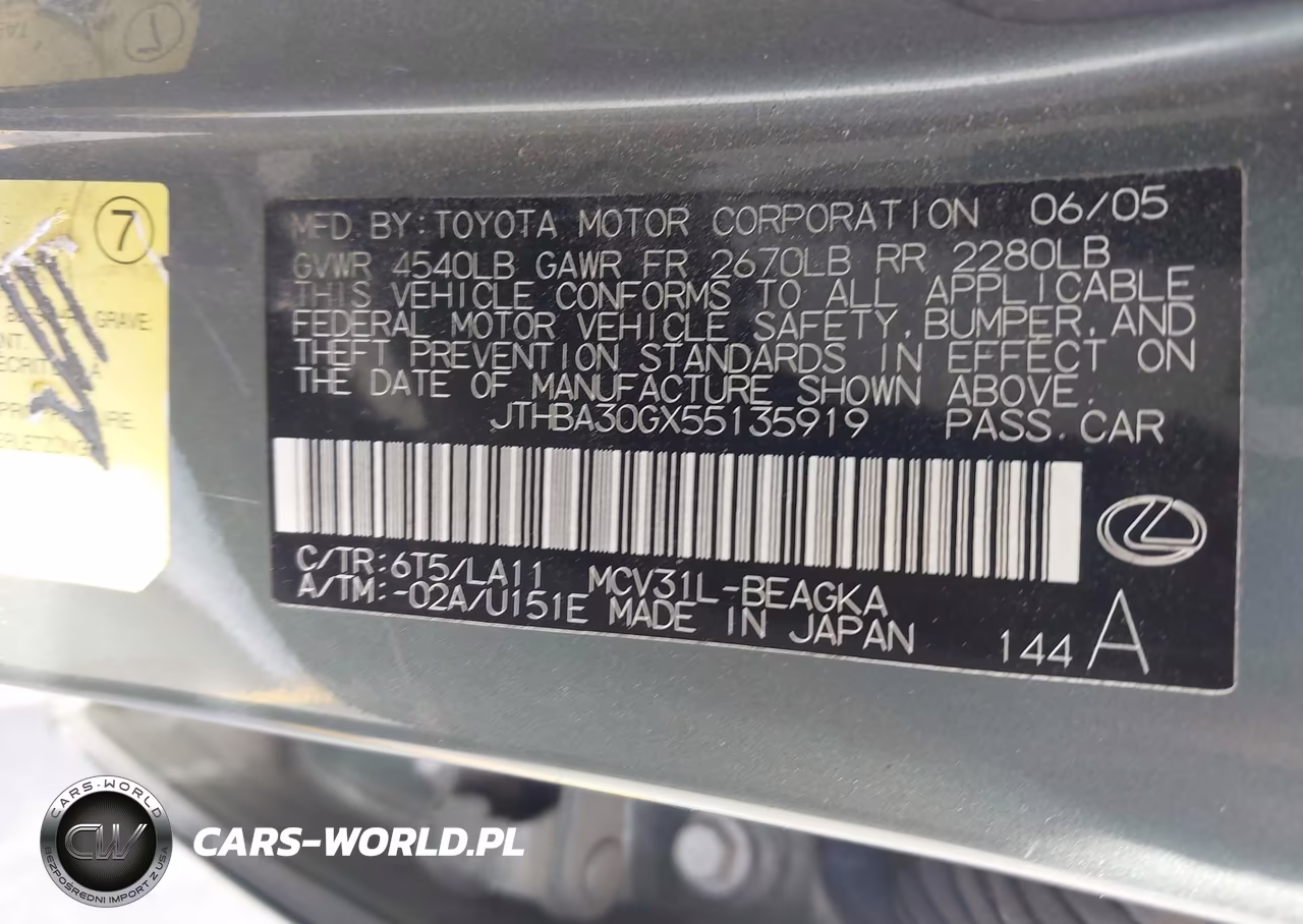 2005 Lexus Es 330 VIN:JTHBA30GX55135919 - 9