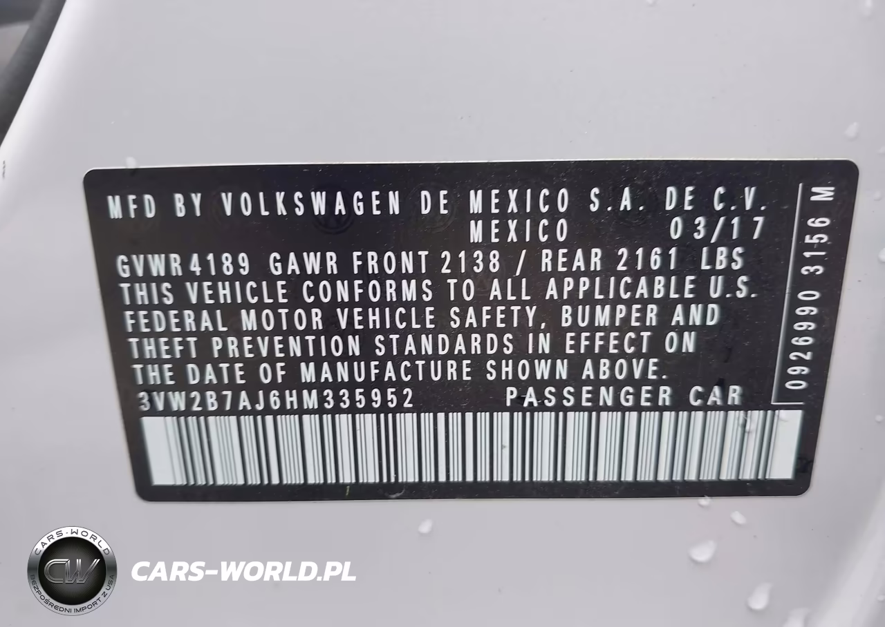 2017 Volkswagen Jetta 1.4T S VIN:3VW2B7AJ6HM335952 - 9