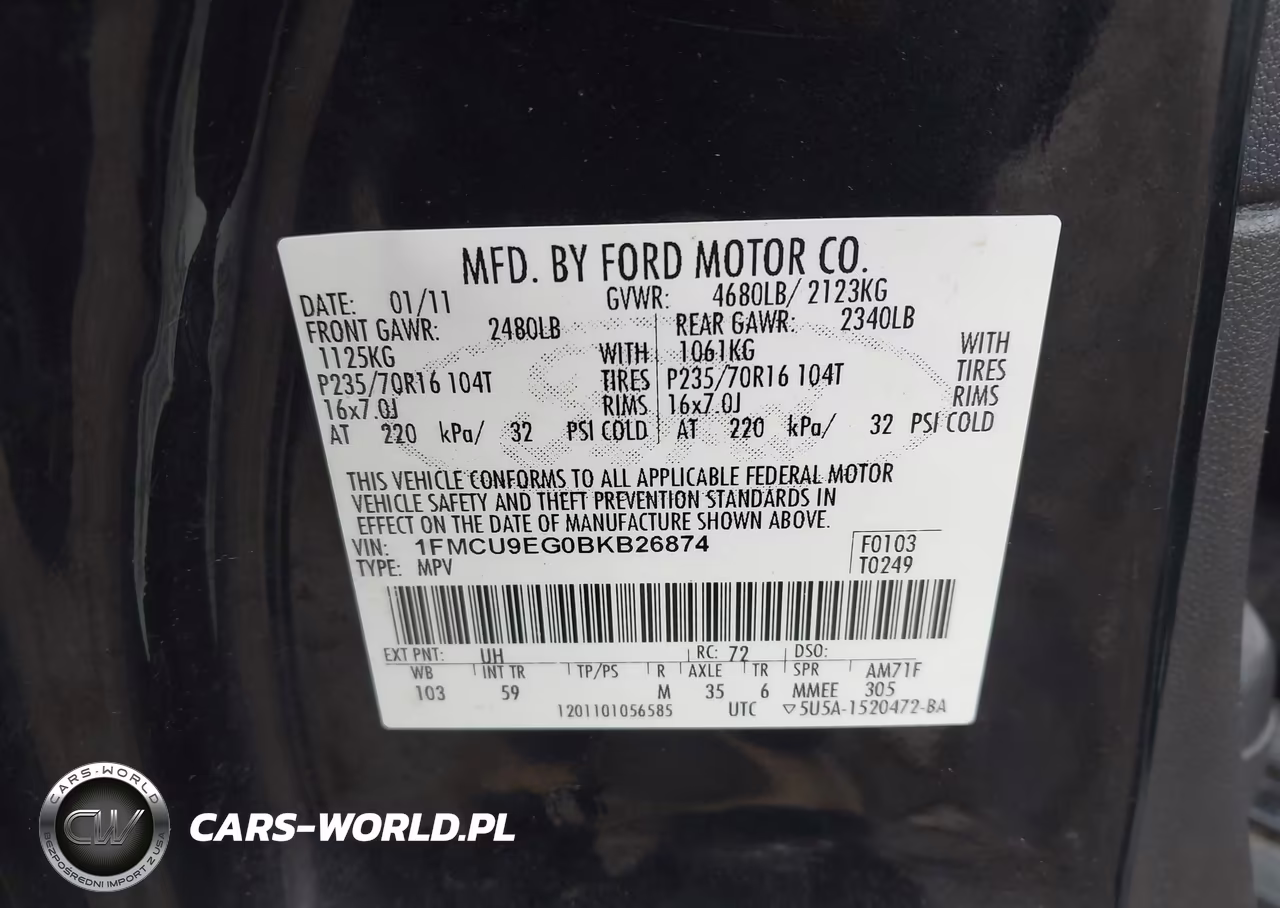 2011 Ford Escape Limited VIN:1FMCU9EG0BKB26874 - 9